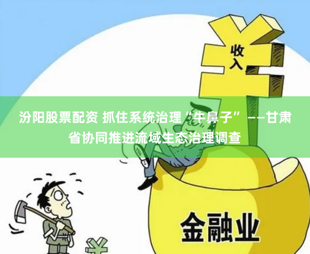 汾阳股票配资 抓住系统治理“牛鼻子” ——甘肃省协同推进流域生态治理调查